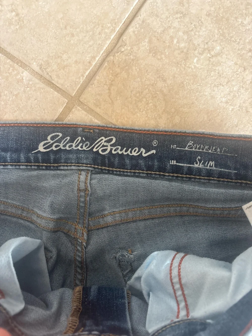 Eddie Bauer Women’s Dark Blue Slim Boyfriend Jeans